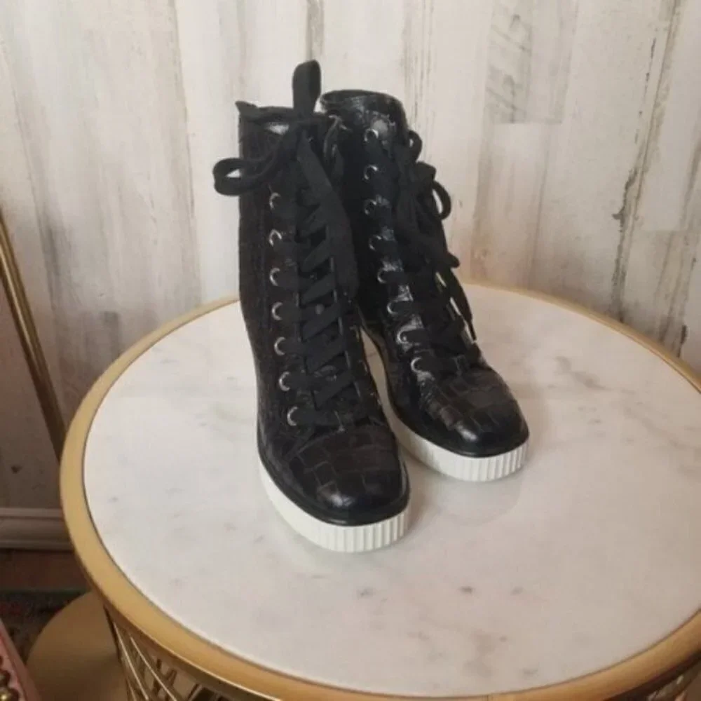 Giuseppe ZanottiNIDIR 50 DONNA WOMENS CASUAL BRAKY PRINT LACE-UP BOOT - Picture 5 of 5